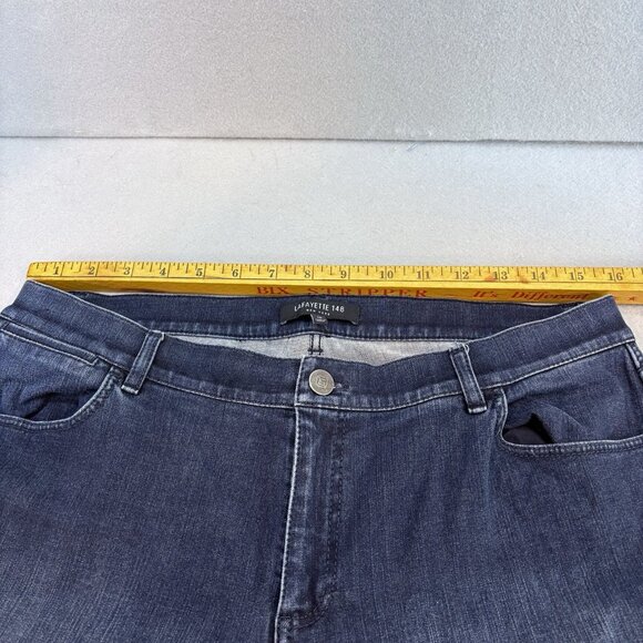 Lafayette 148 NYC Woman’s Mercer Bootcut Cropped Jeans Sz 12‎ Dark Wash Stretch - Picture 10 of 12